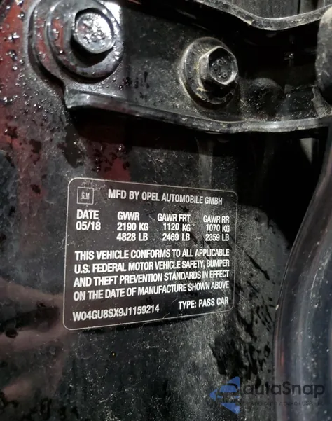 2018 Buick Regal Tourx Preferred from USA, damaged, VIN W04GU8SX9J1159214